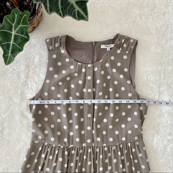 Madewell Shirred Silk Polkadot Dress - Picture 3 of 6
